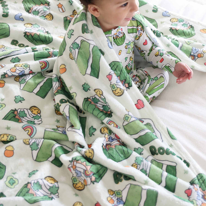 st. patrick's day dessert personalized blanket for kids 