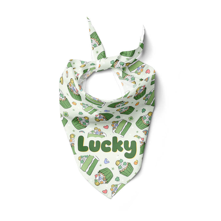 shamrock sweet personalized pet bandana for st. patrick's day 