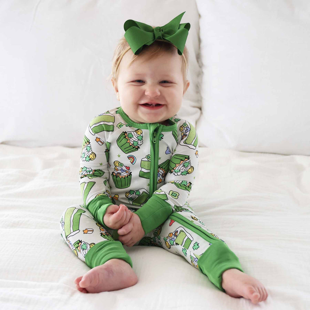 convertible zip romper shamrock sweets