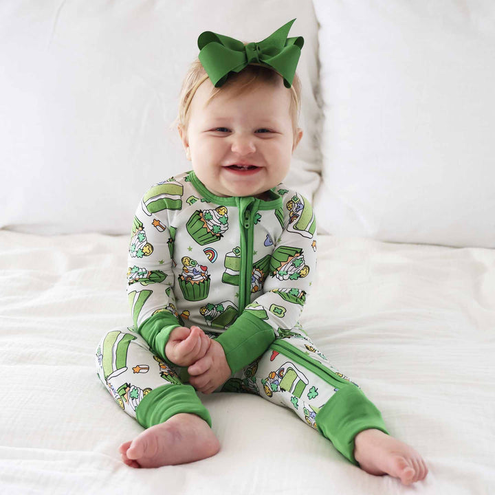 convertible zip romper shamrock sweets