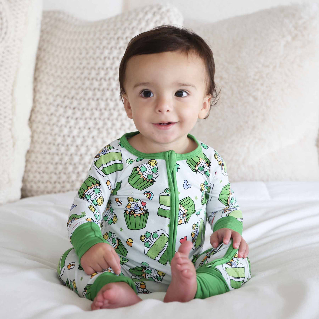 cake and clover zip romper 