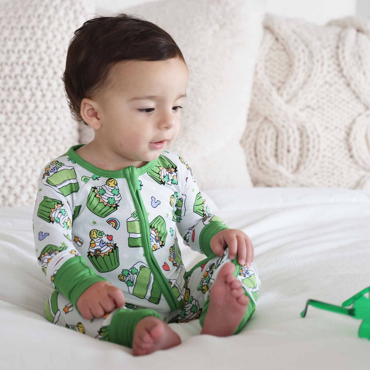 shamrock sweets zip romper family matching pajama 