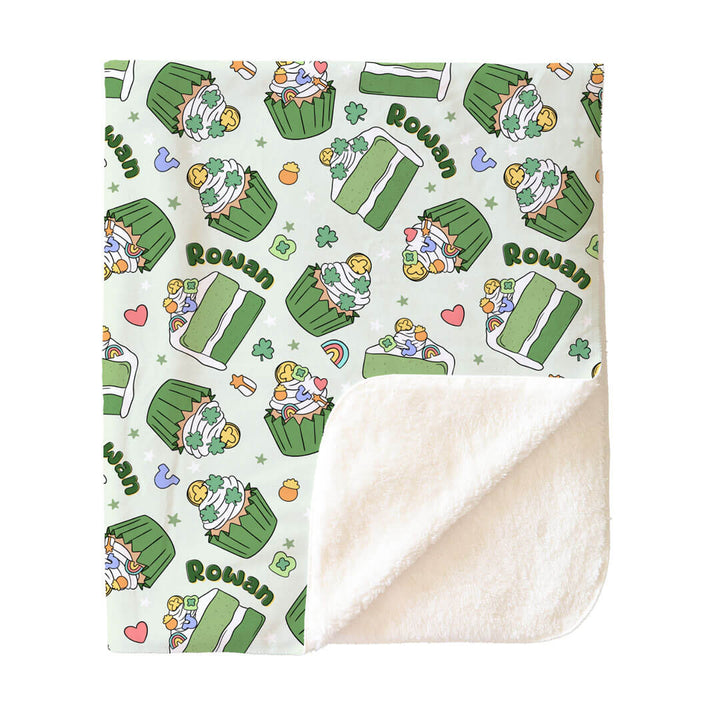 shamrock sweet personalized sherpa blanket for kids 