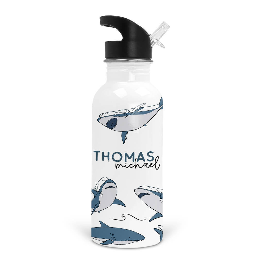 Sharks Personalized Kids Water Bottle | Caden Lane