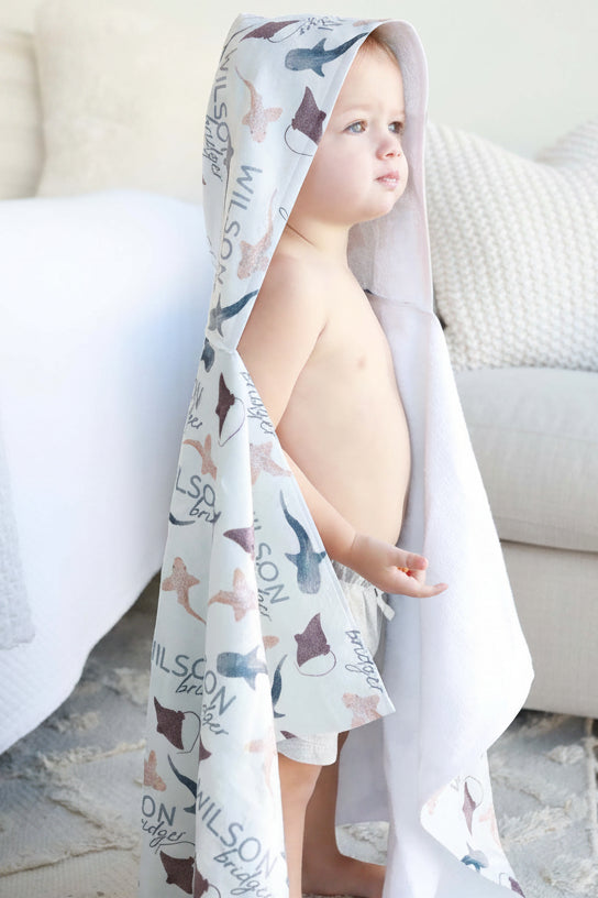 personalized hooded towel sharks 