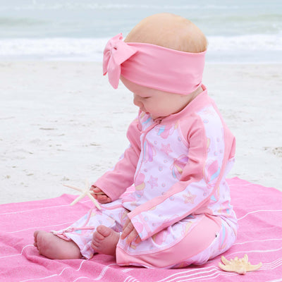 baby swim bow pink 