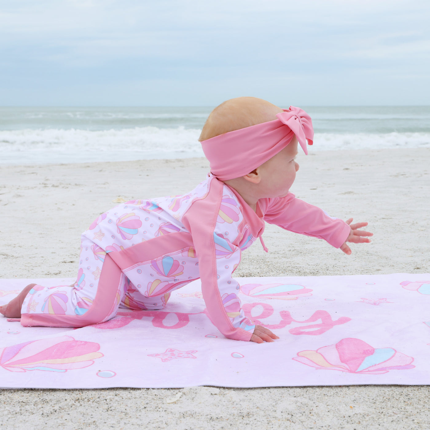 shell yeah personalized kids beach towel 