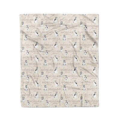 neutral husky personalized blanket 
