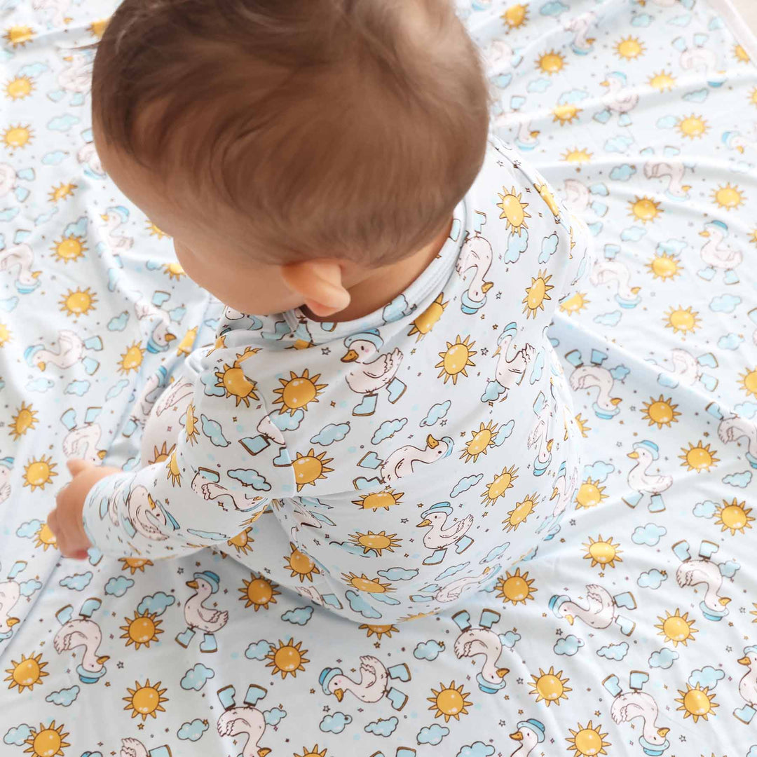 kids bamboo blanket for boys with geese