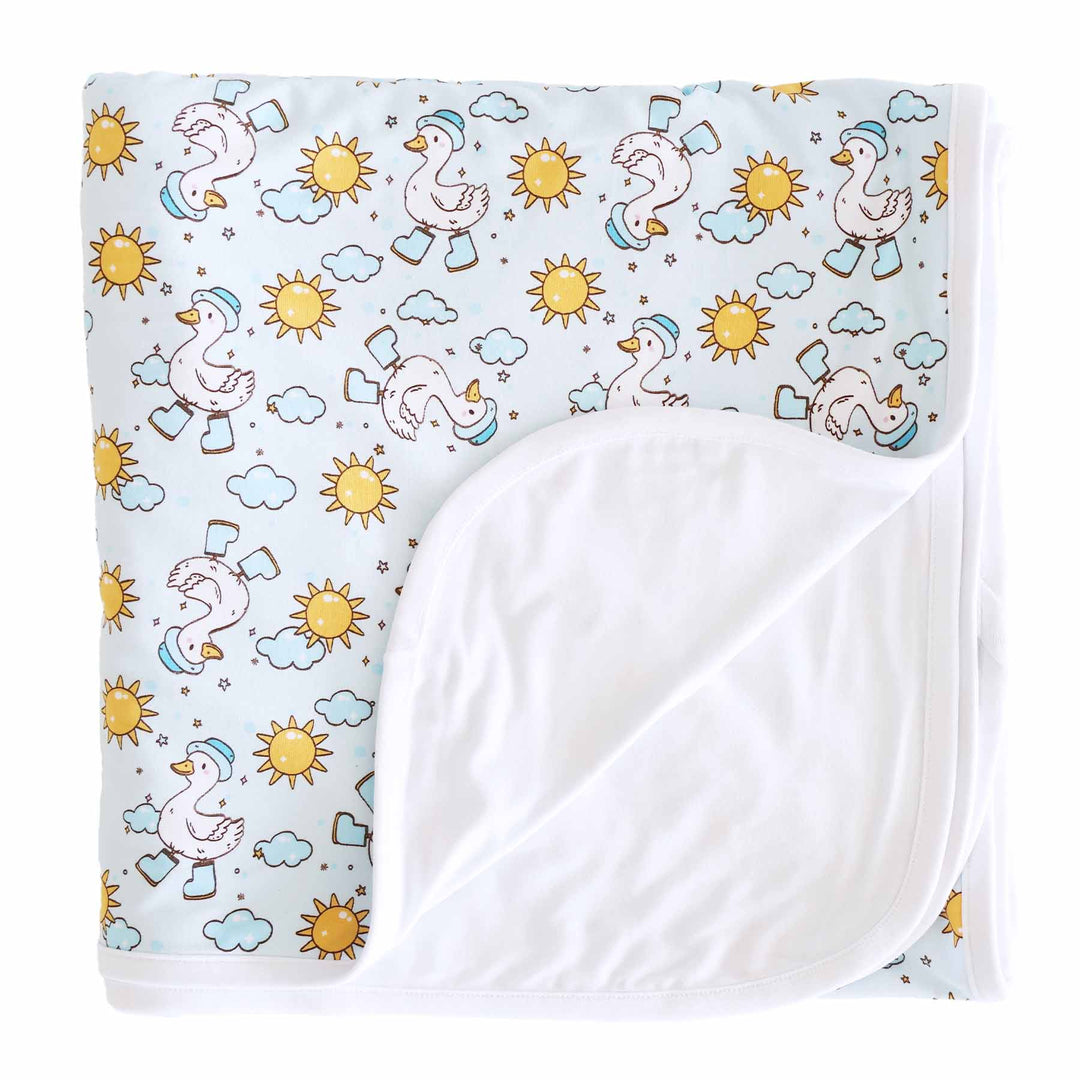 double sided bamboo blanket blue silly goose 