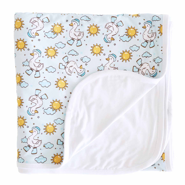 double sided bamboo blanket blue silly goose 