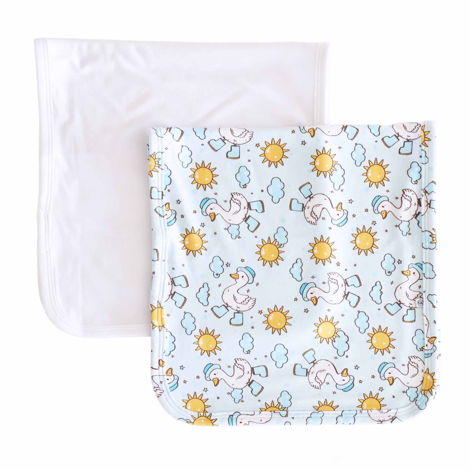 Silly Goose 2pc Burp Cloth Set | Blue