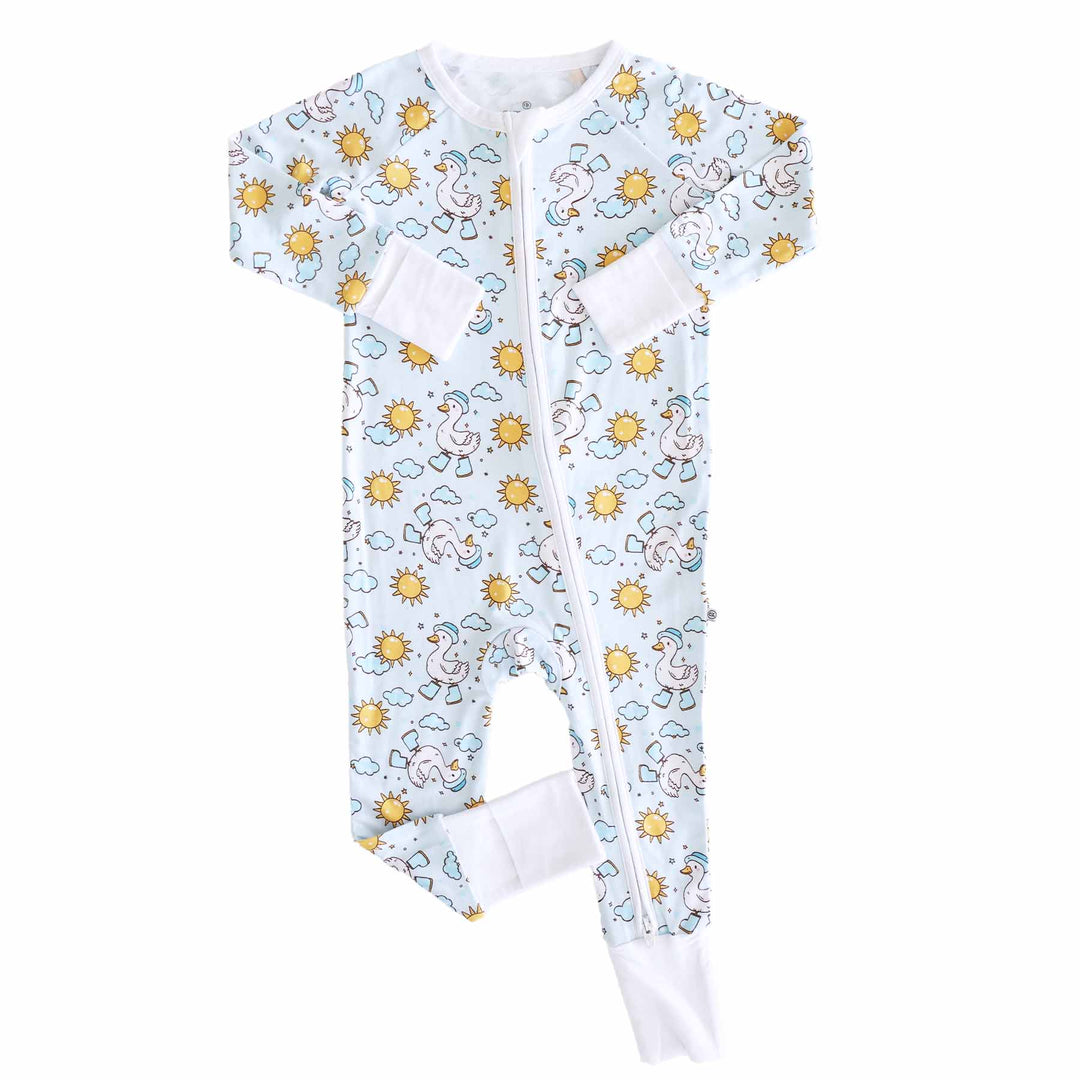 Silly Goose Convertible Zip Romper | Blue