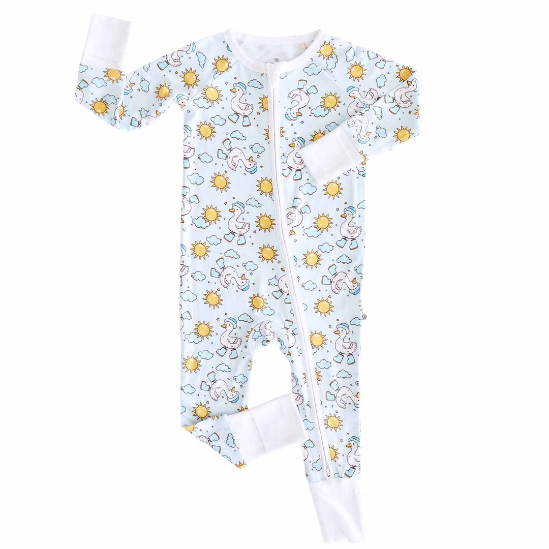 Silly Goose Convertible Zip Romper | Blue