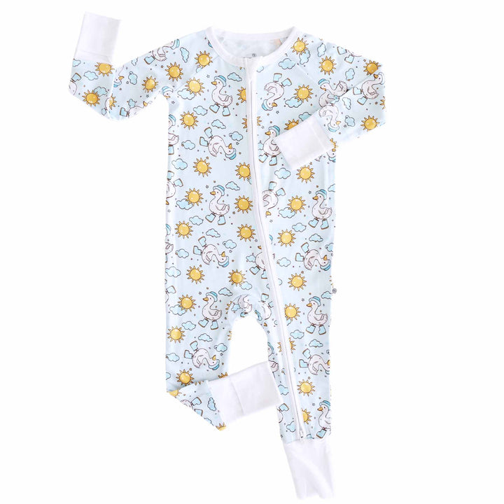 Silly Goose Convertible Zip Romper | Blue
