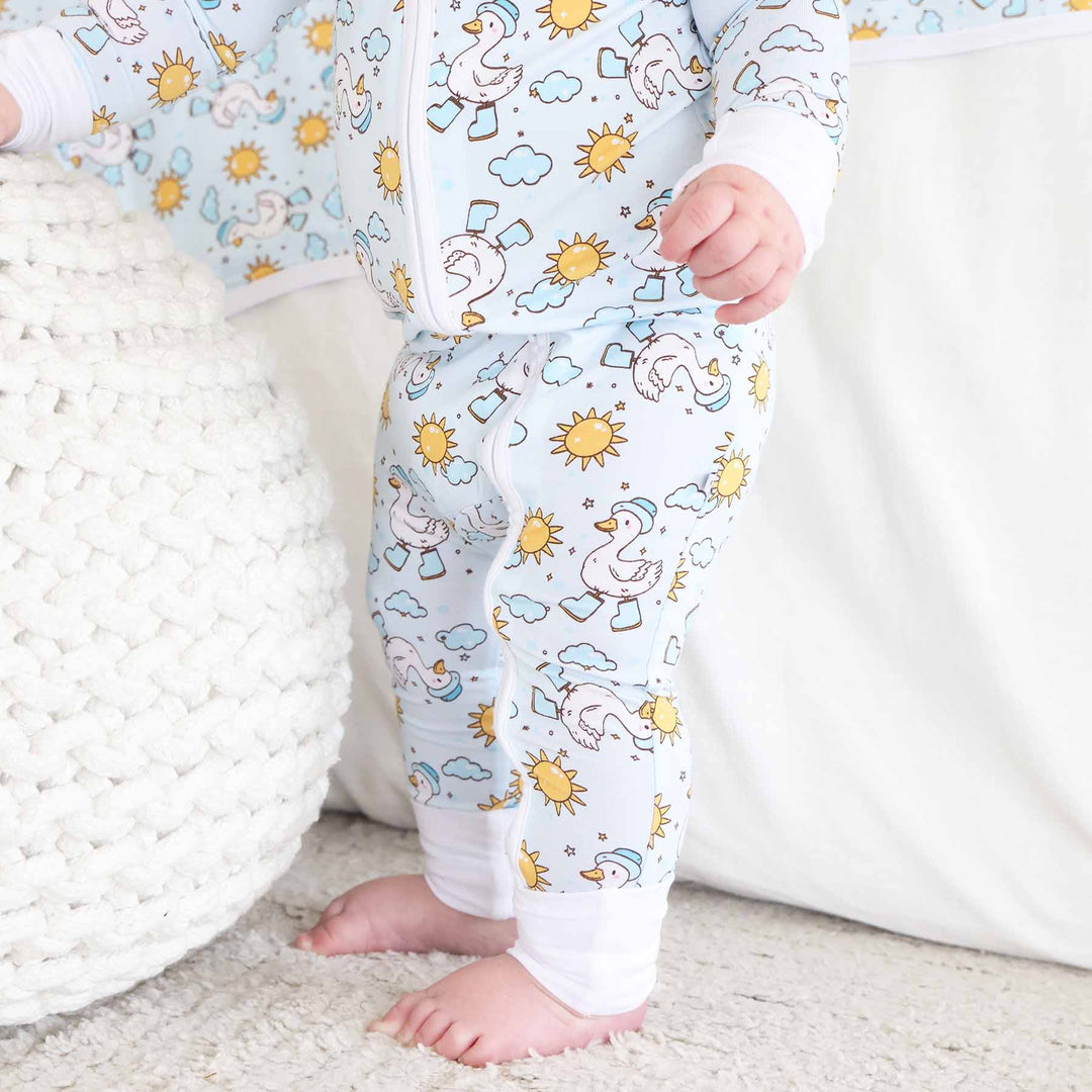 Silly Goose Convertible Zip Romper | Blue