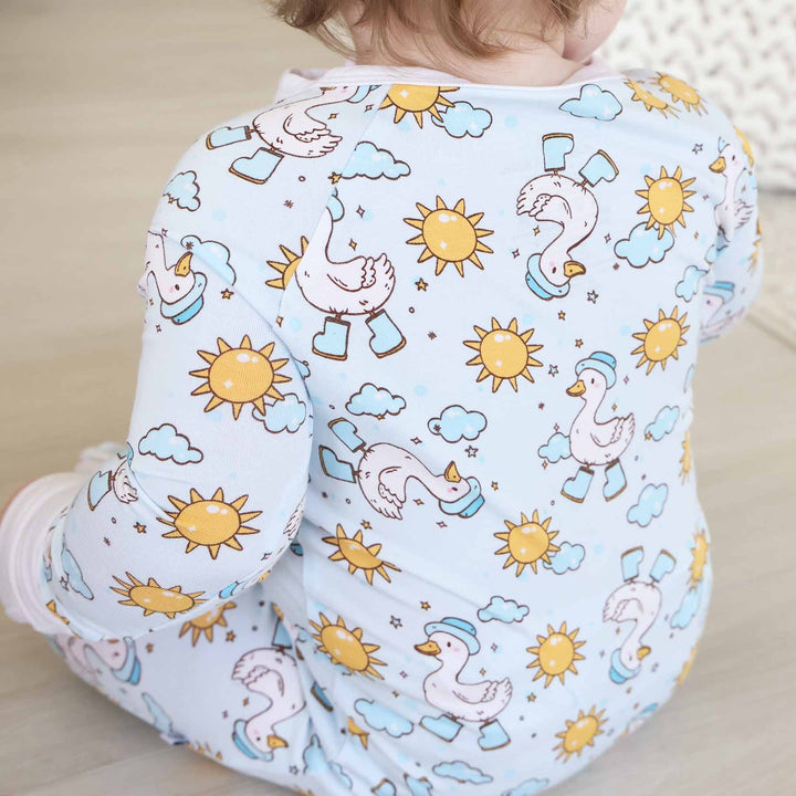 Silly Goose Convertible Zip Romper | Blue