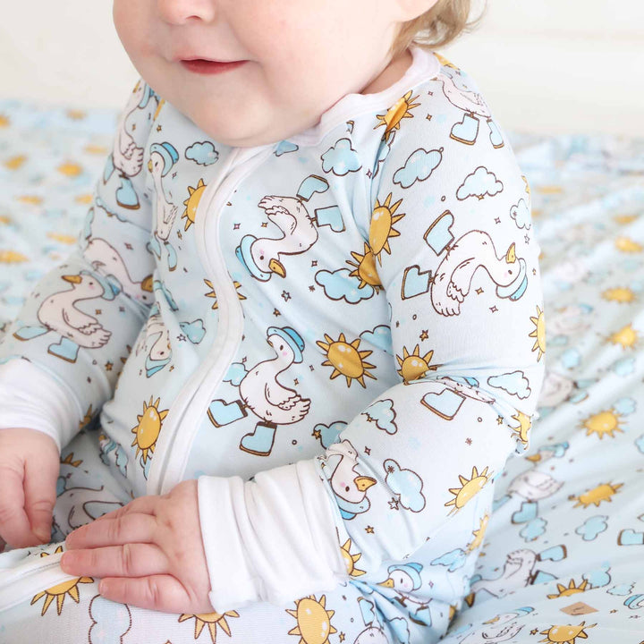 Silly Goose Convertible Zip Romper | Blue