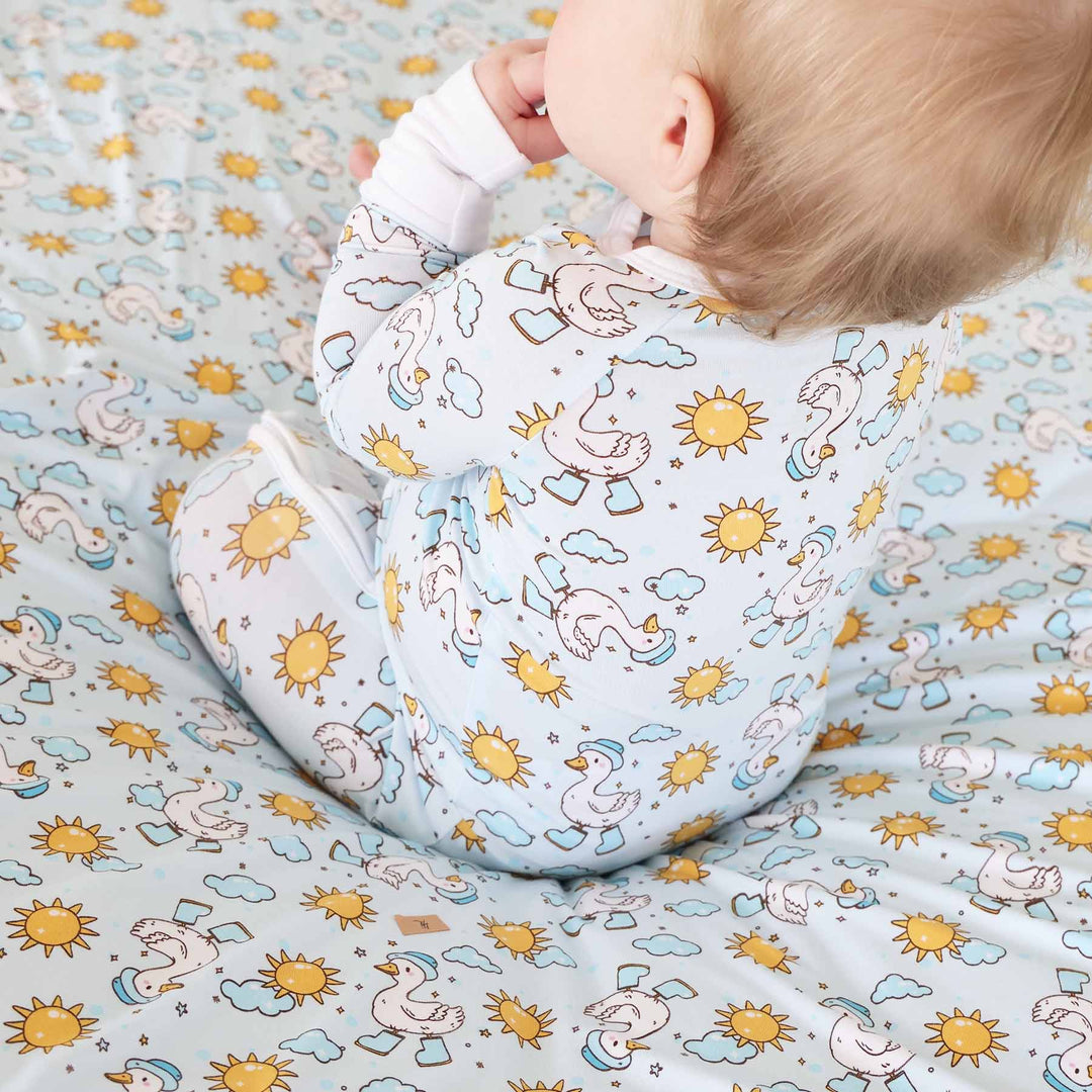 Silly Goose Convertible Zip Romper | Blue