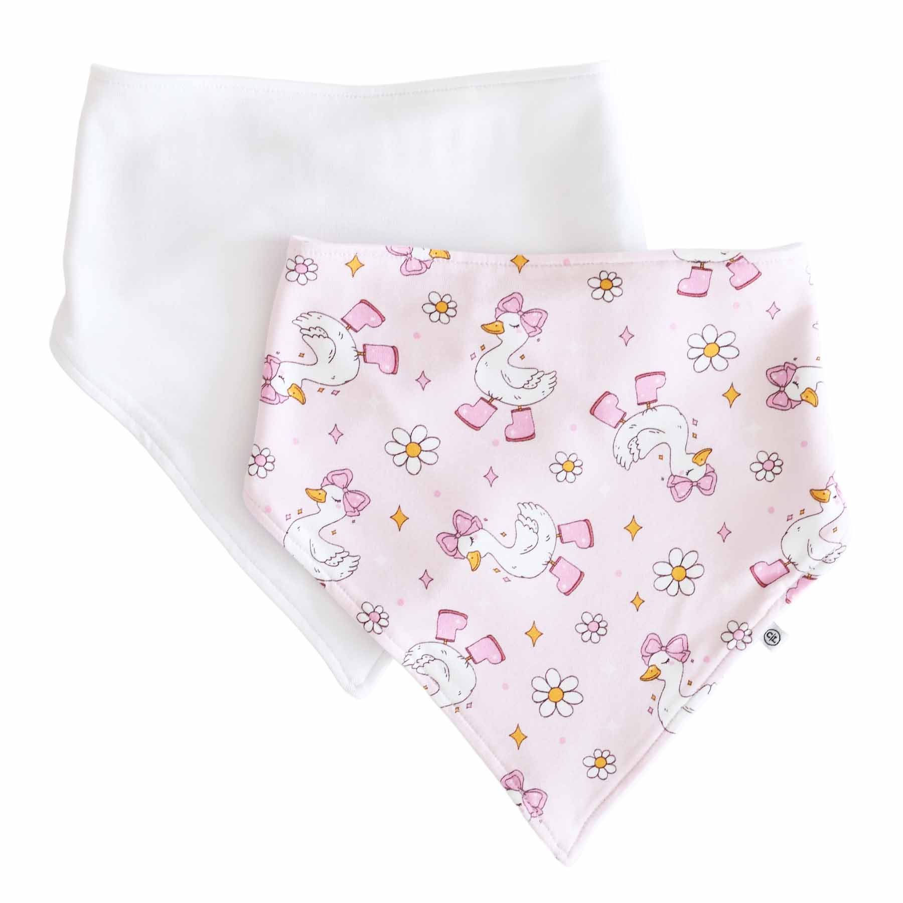Silly Goose 2pc Bandana Bibs | Pink