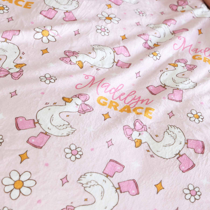 pink goose personalized blanket for kids 