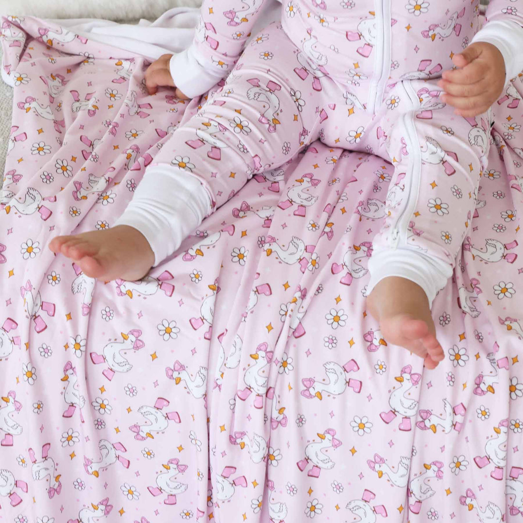 girly goose convertible zip romper pajama made of bamboo 