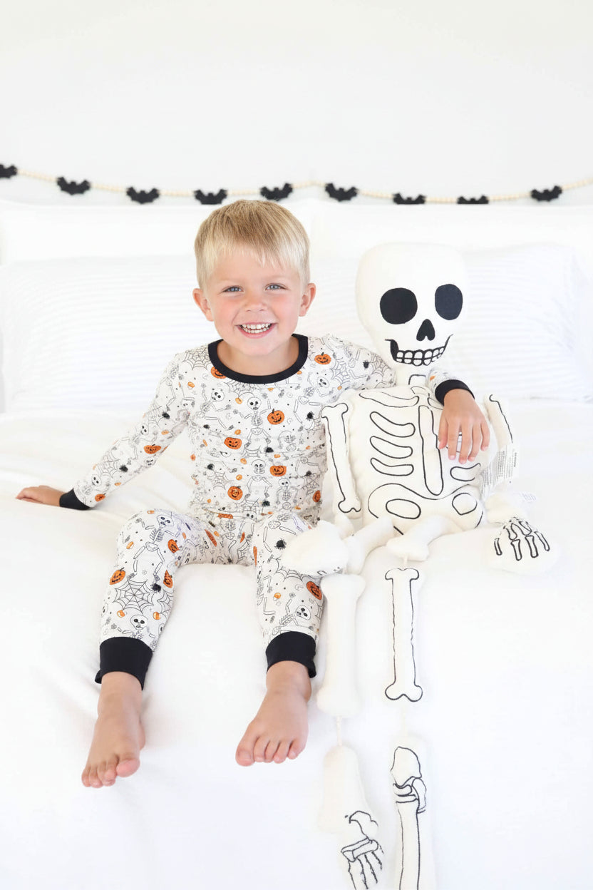 Halloween Two Piece Bamboo Pajama Set | Silly Skellies