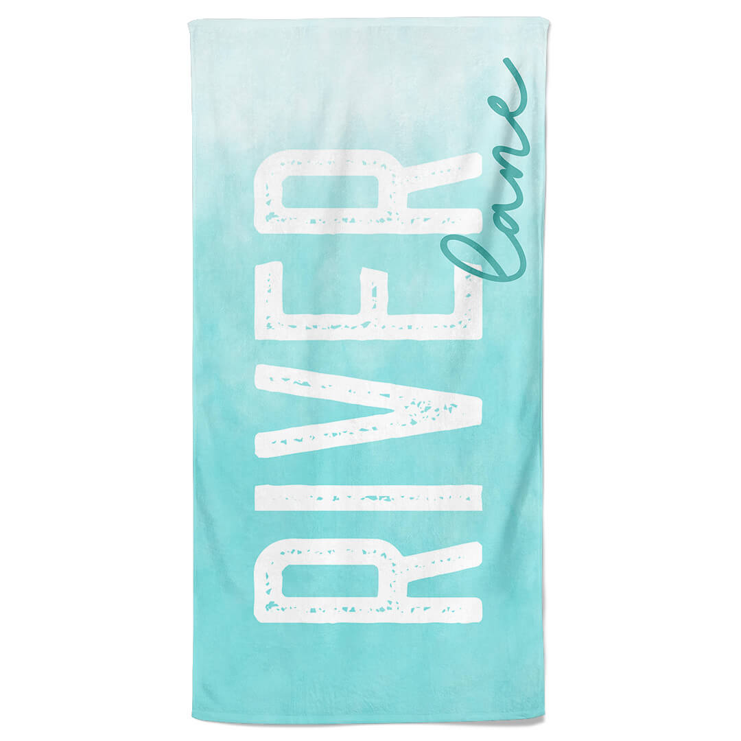 sky blue ombre personalized kids beach towel