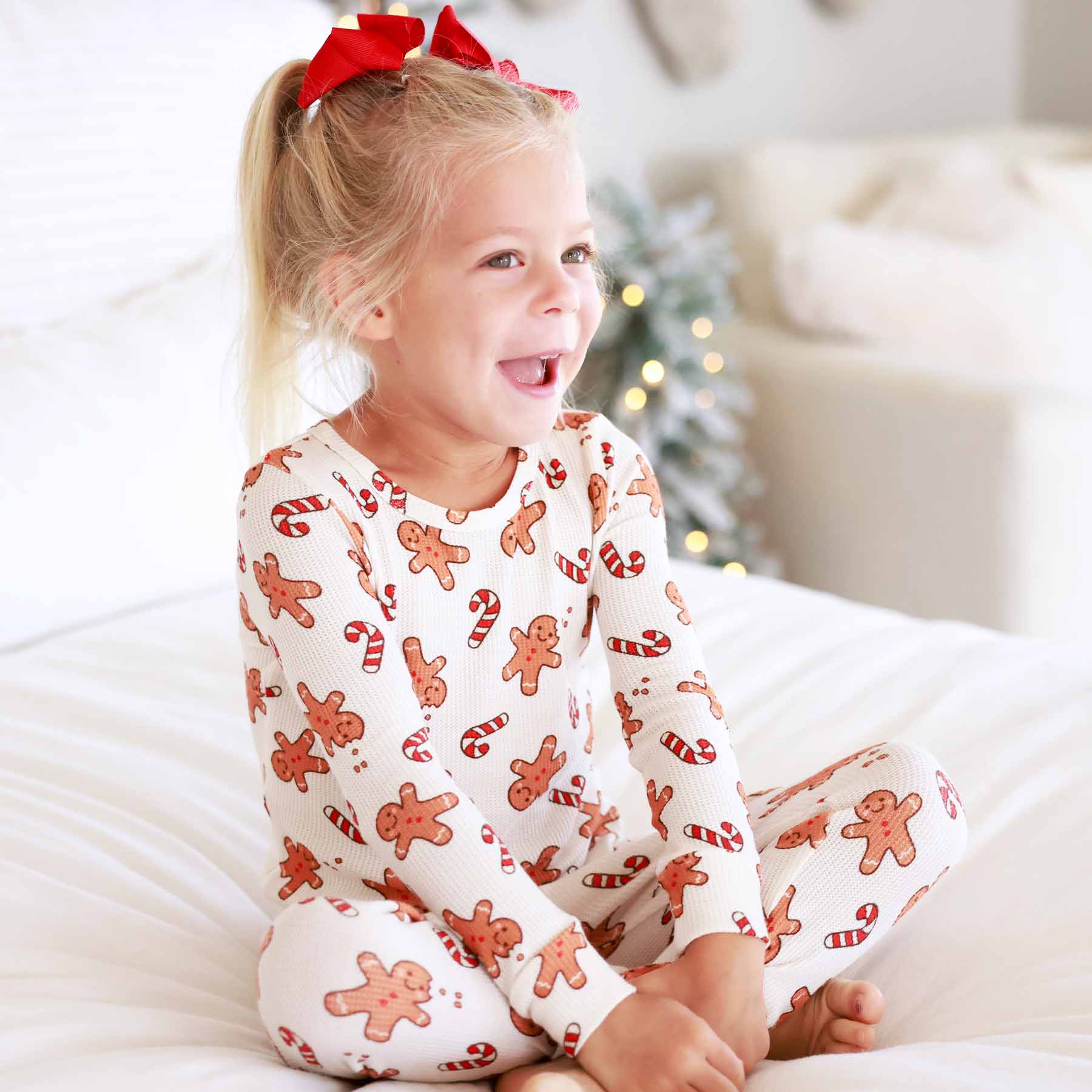 Sleigh Ride Sweets Bamboo Waffle Two Piece Pajama Set