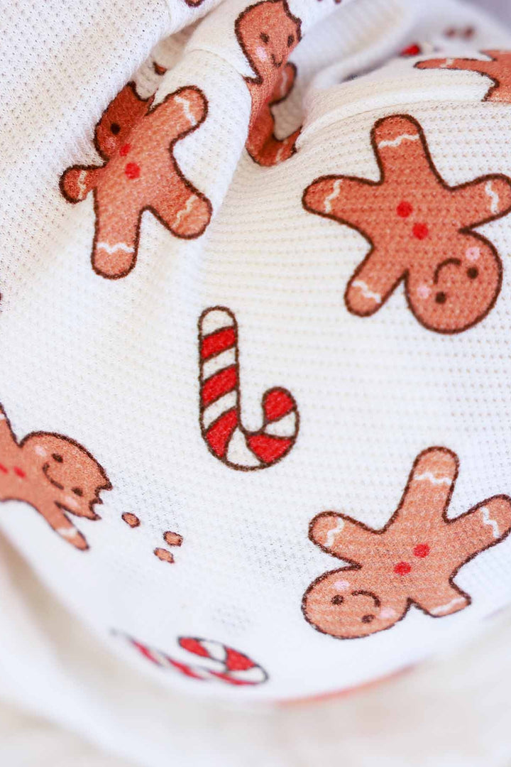 Caden Lane gingerbread and candy cane holiday footie pajamas