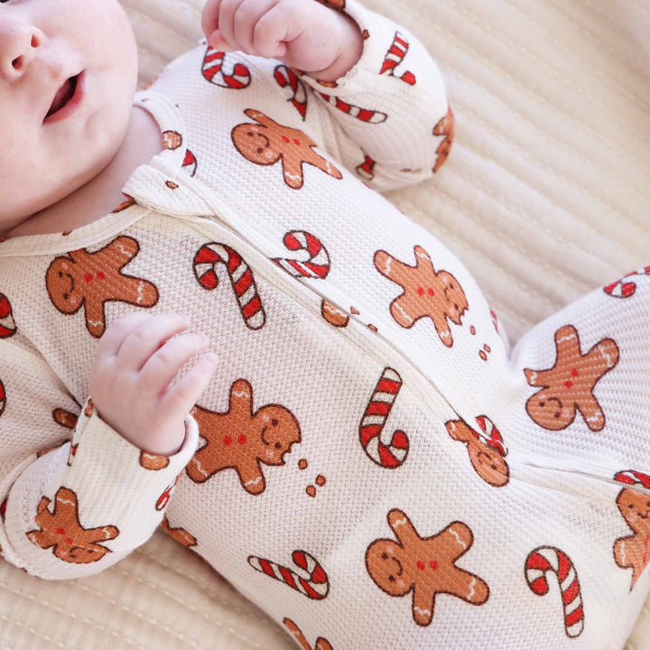 caden lane bamboo waffle christmas footie sleigh ride sweets