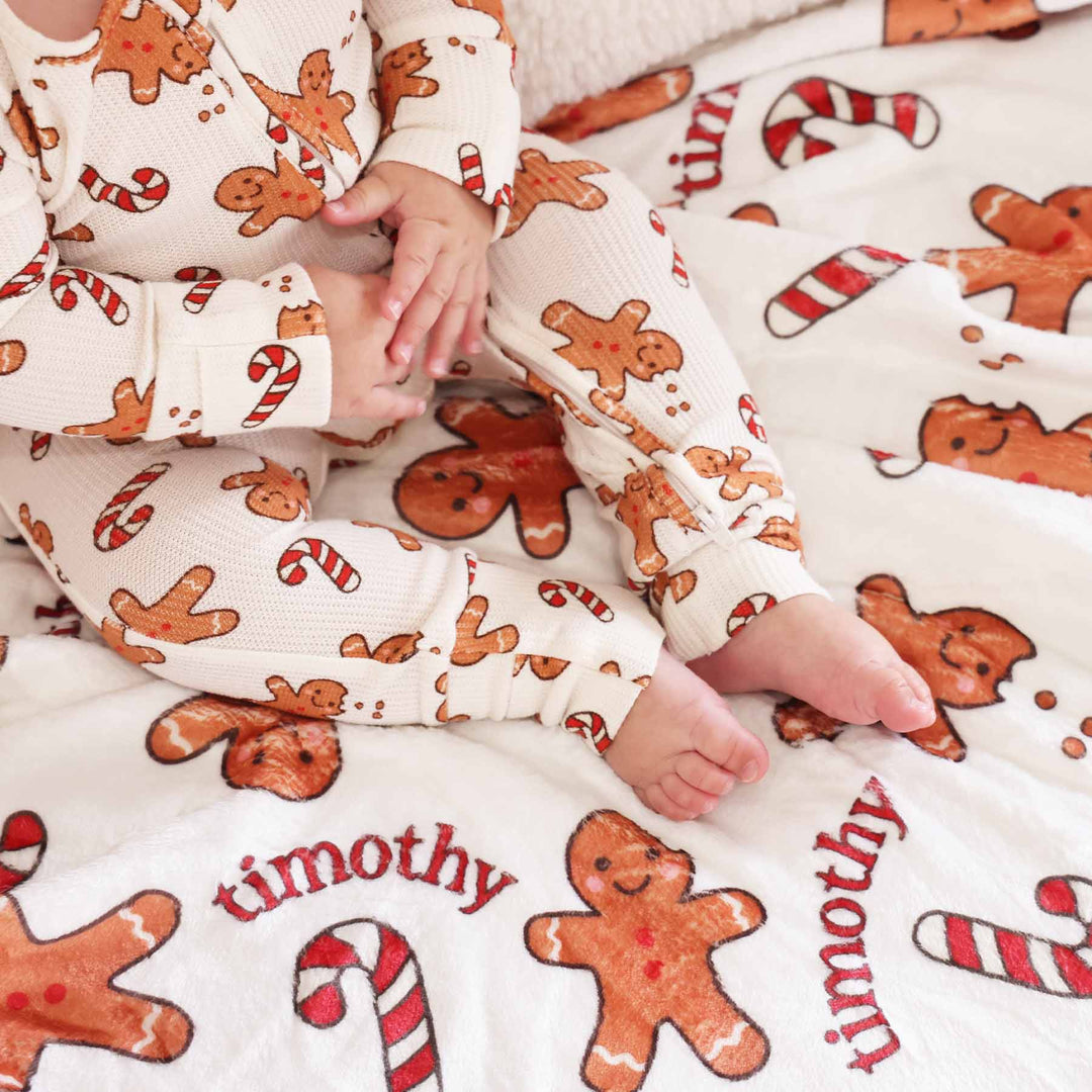 kids personalized blanket sleigh ride sweets