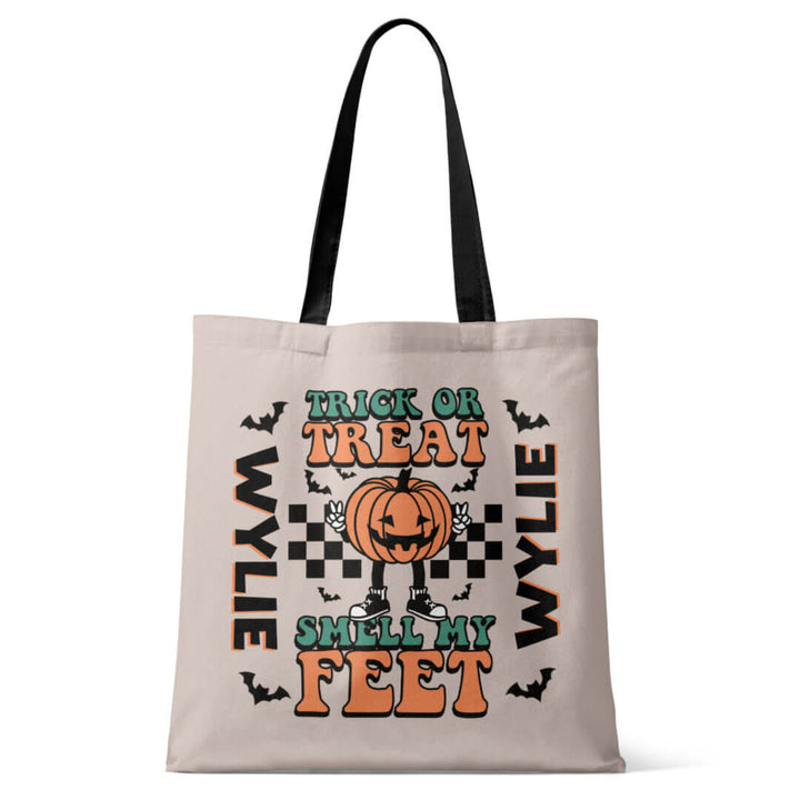 trick or treat personalized tote bag 