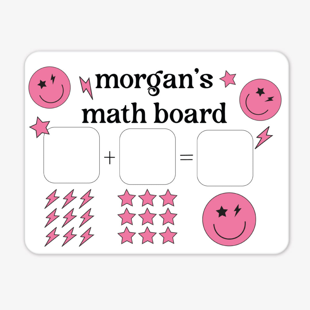 smiley face pink personalized whiteboard 
