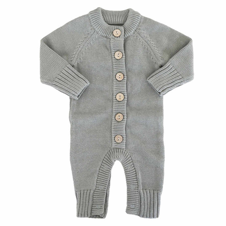 green full length sweater romper for babies