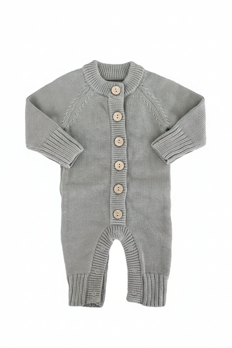 green full length sweater romper for babies