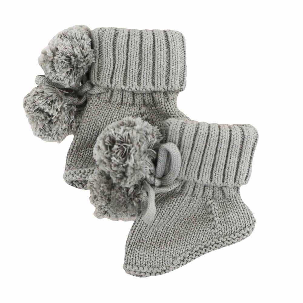 green pom pom booties for babies