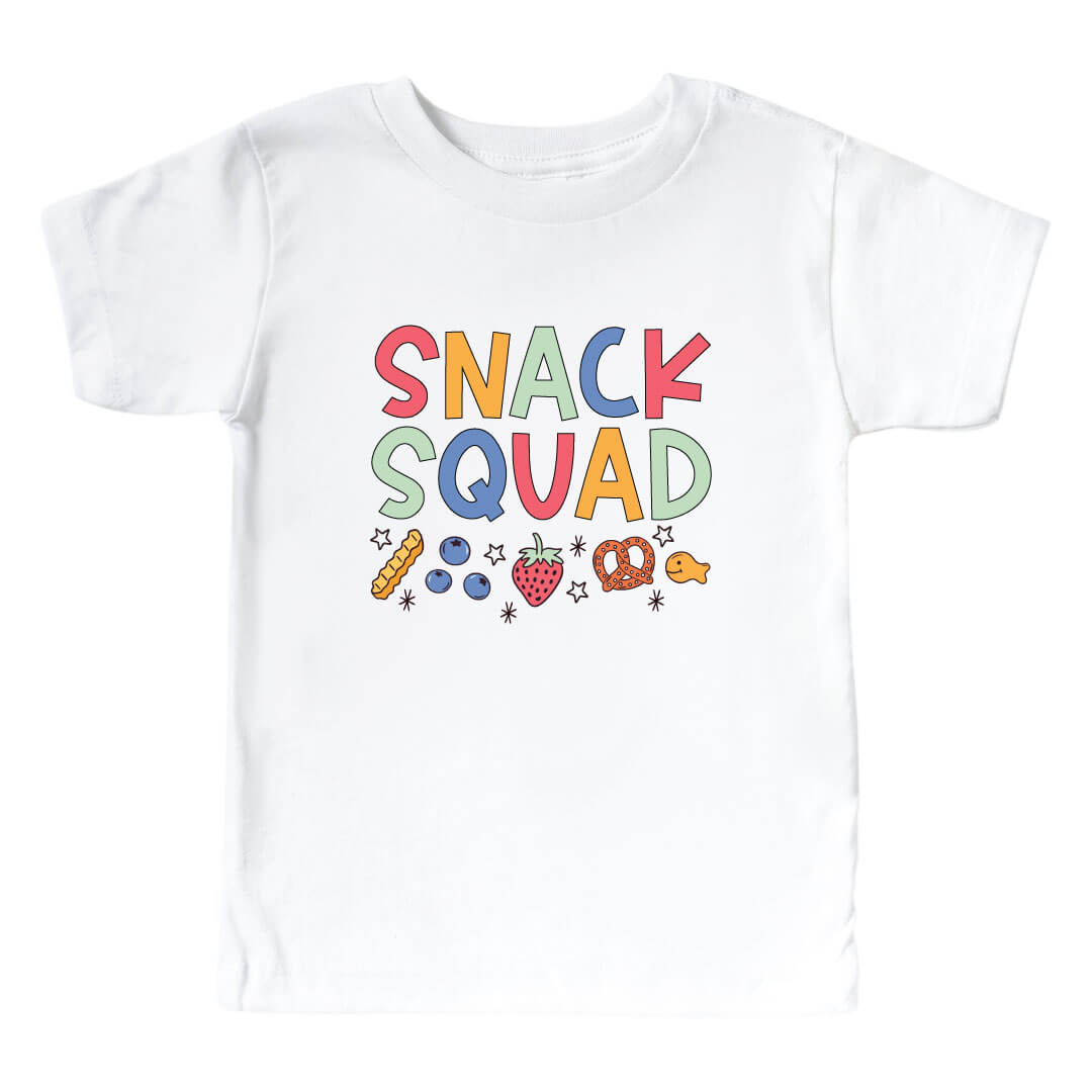 snack squad kids graphic tee