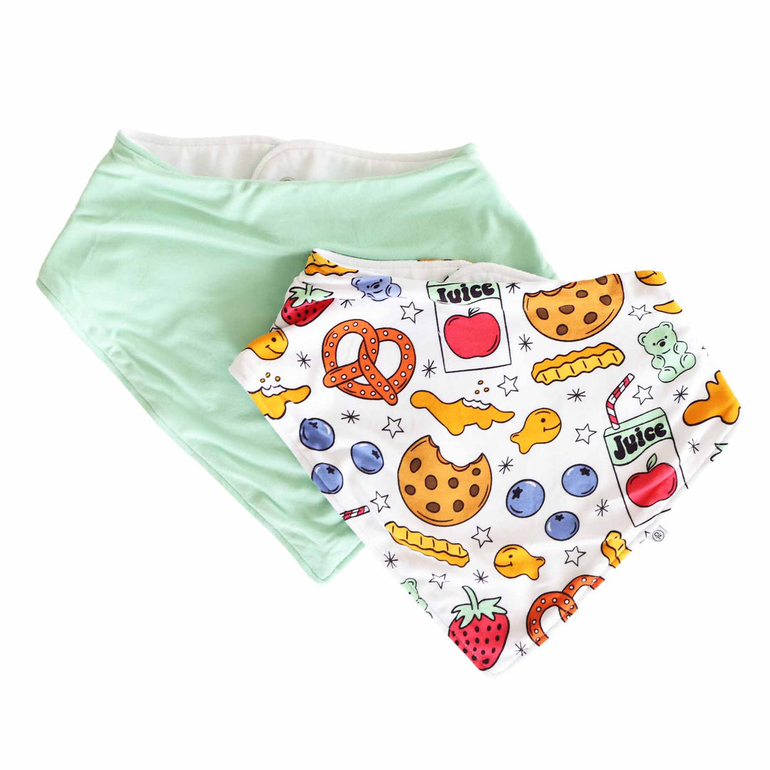 snack 2pc bandana bibs 