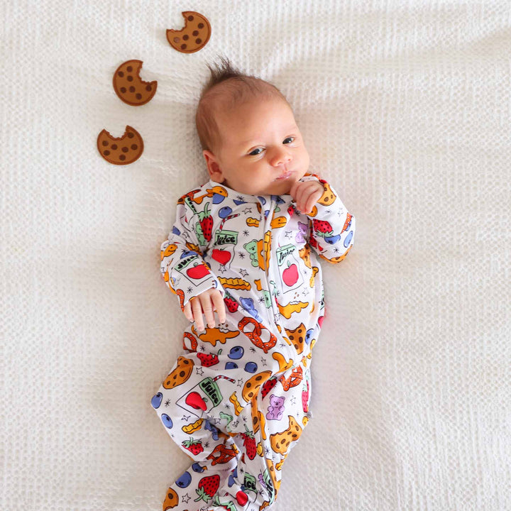 baby zipper footie snack themed 