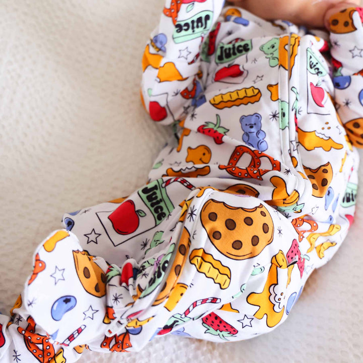 snack time baby zipper footie gender neutral 