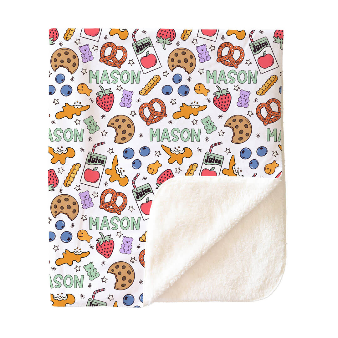 Snack Time Personalized Kids Blanket