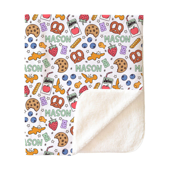 Snack Time Personalized Kids Blanket