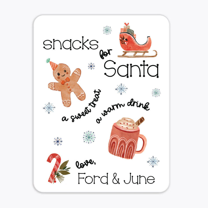 snacks for santa personalized whiteboard for kids