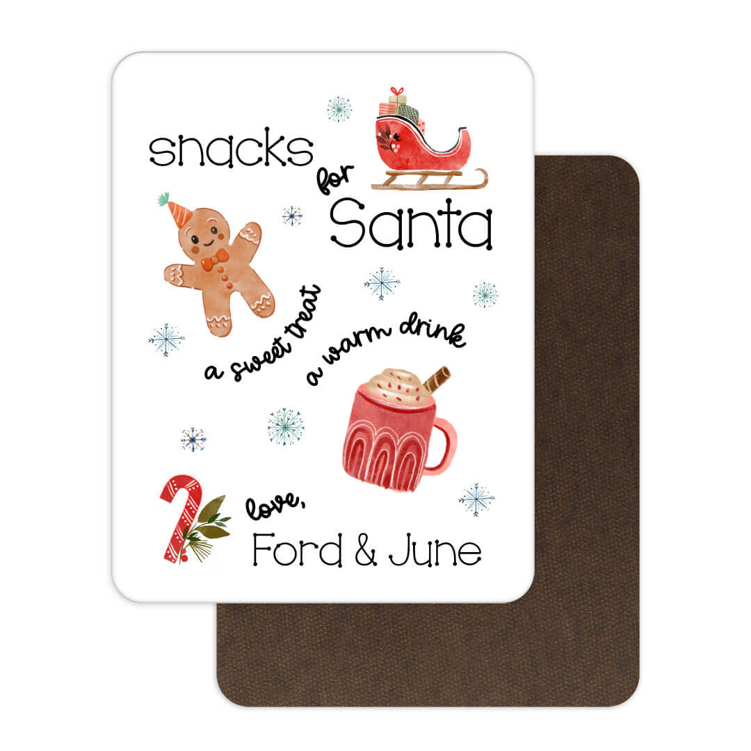 snacks for santa personalized whiteboard for kids