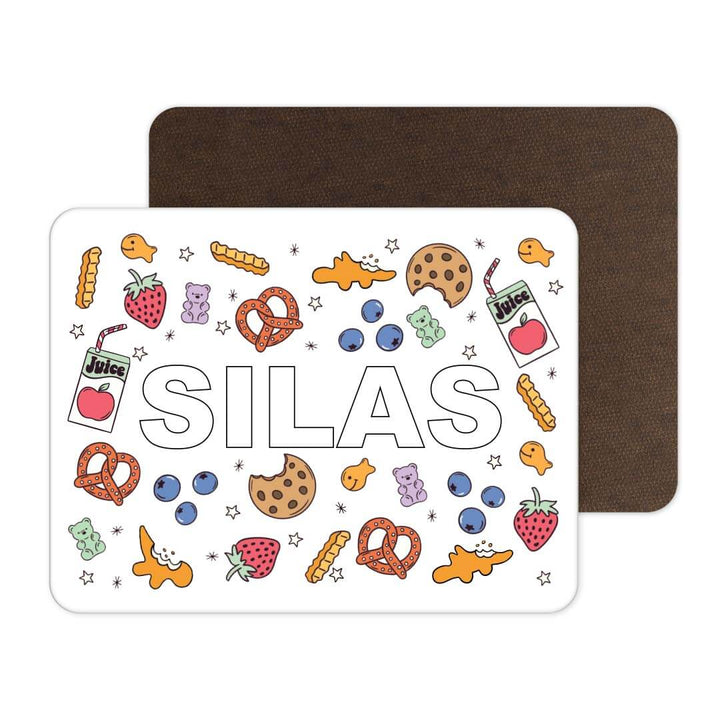 kids personalized whiteboard snack time 