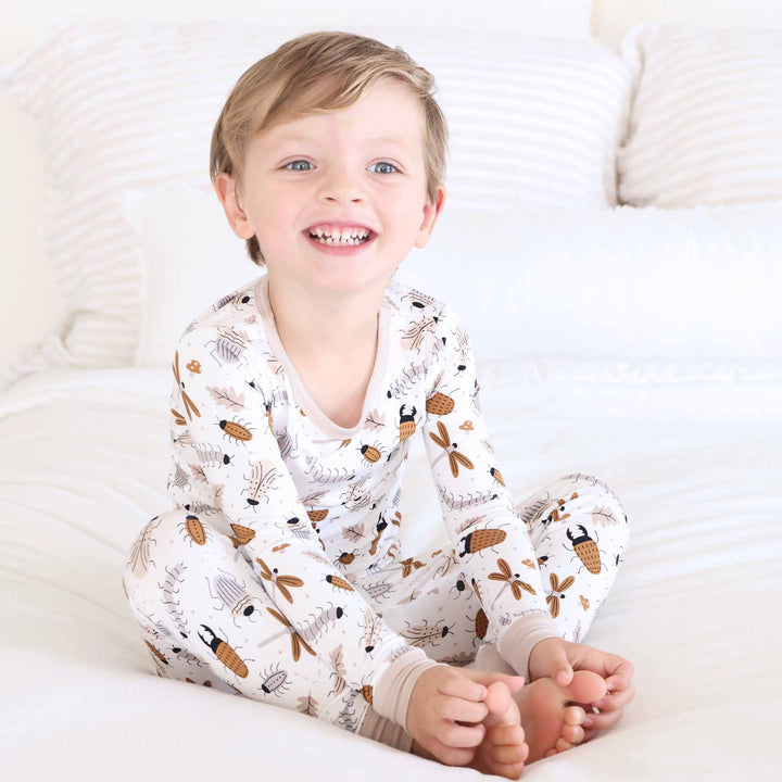 snuggle bugs kids two piece bamboo pajamas 