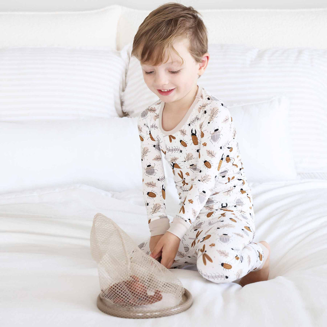 cockroach, centipede, beetle kids two piece pajama set 