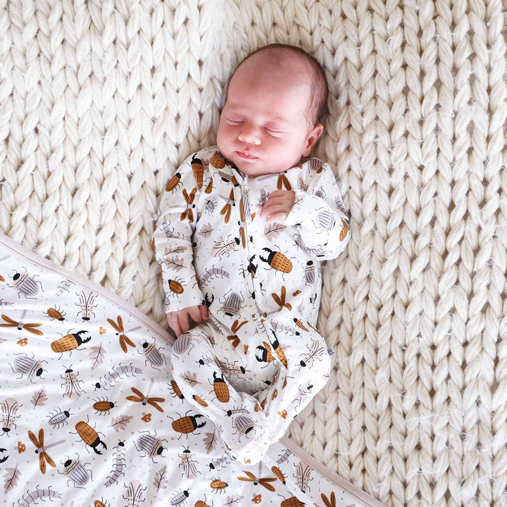 baby zipper footie with bugs 