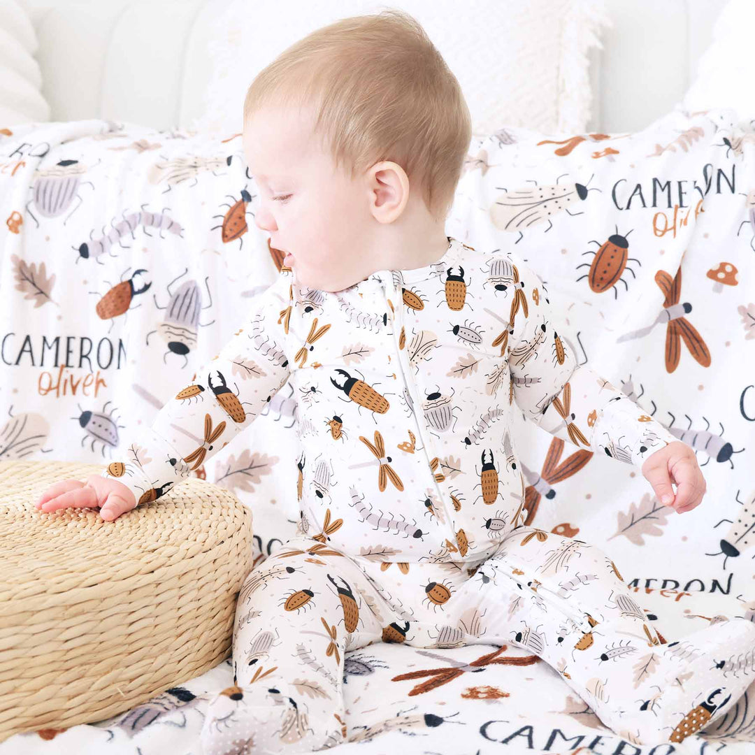 snuggle bug baby zipper footie gender neutral 